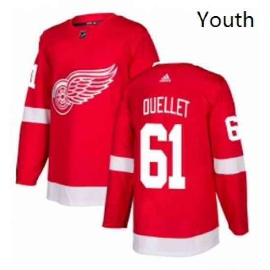 Youth Adidas Detroit Red Wings 61 Xavier Ouellet Authentic Red Home NHL Jersey